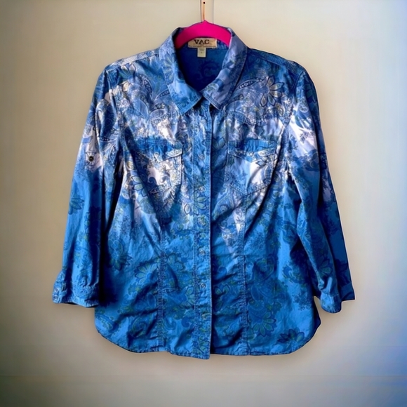 L Nine West Vintage American Button Down Shirt - Picture 4 of 5